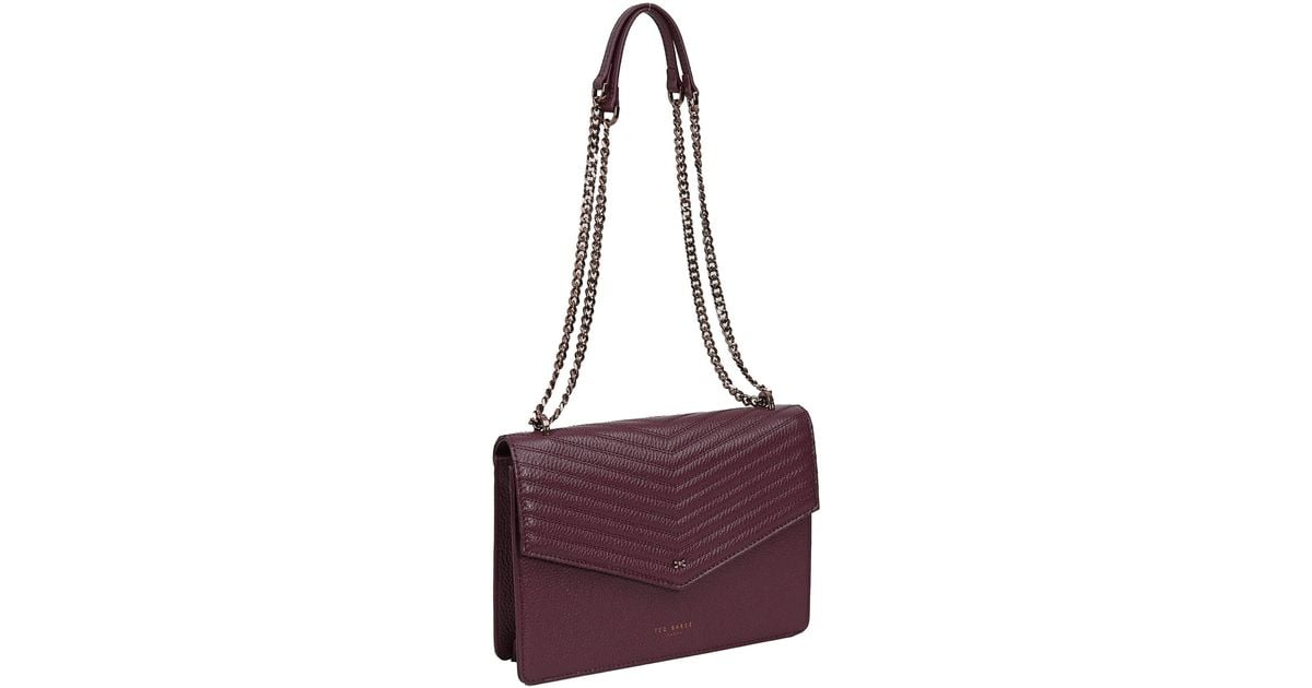 Ted Baker Kalila Leather Envelope Cross Body Shoulder Bag In Deep