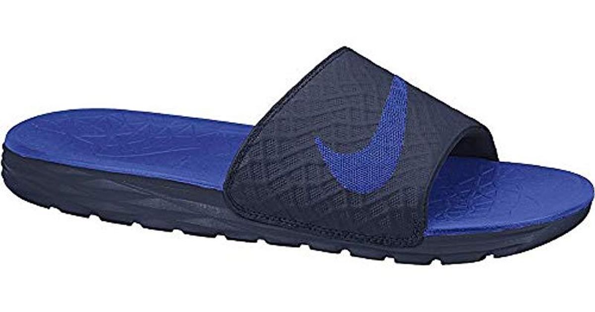 Nike Benassi Solarsoft Slide Athletic Sandal in Blue for Men - Lyst