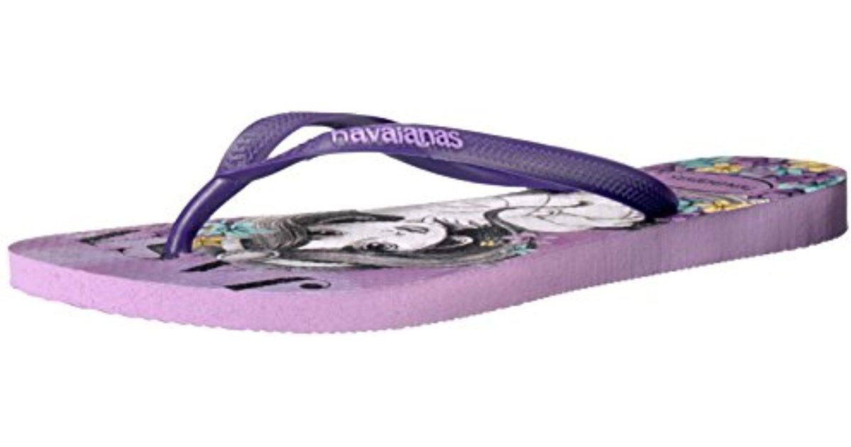 Havaianas Rubber Slim Princess Jasmine Flip Flop Sandals in Soft Lilac ...