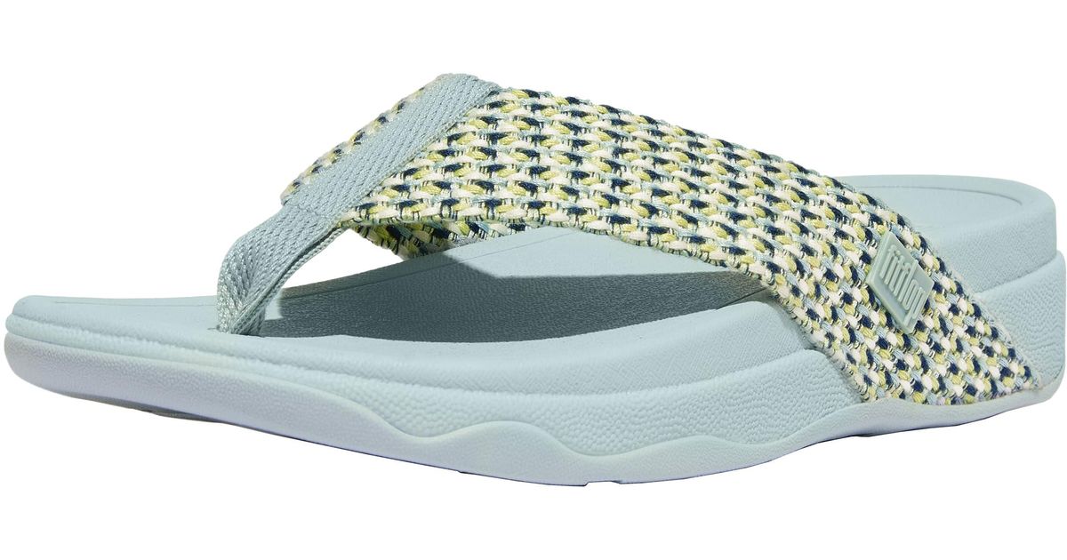 Fitflop Surfa Multi-tone Webbing Toe-post Sandals Wedge in Black | Lyst UK