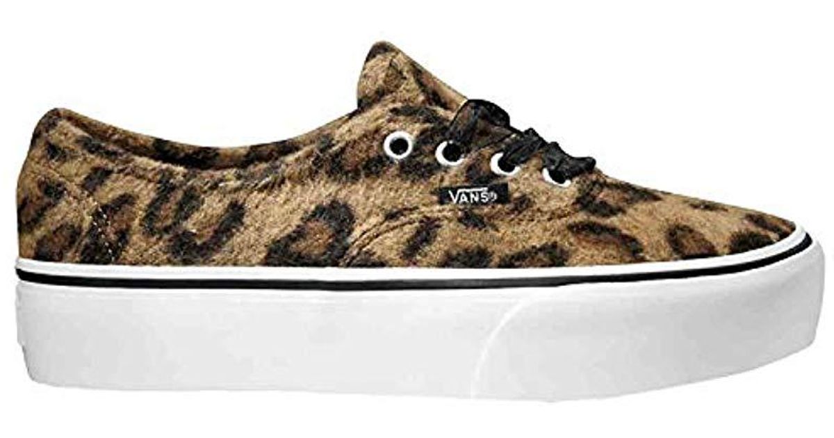 vans authentic platform fuzzy leopard
