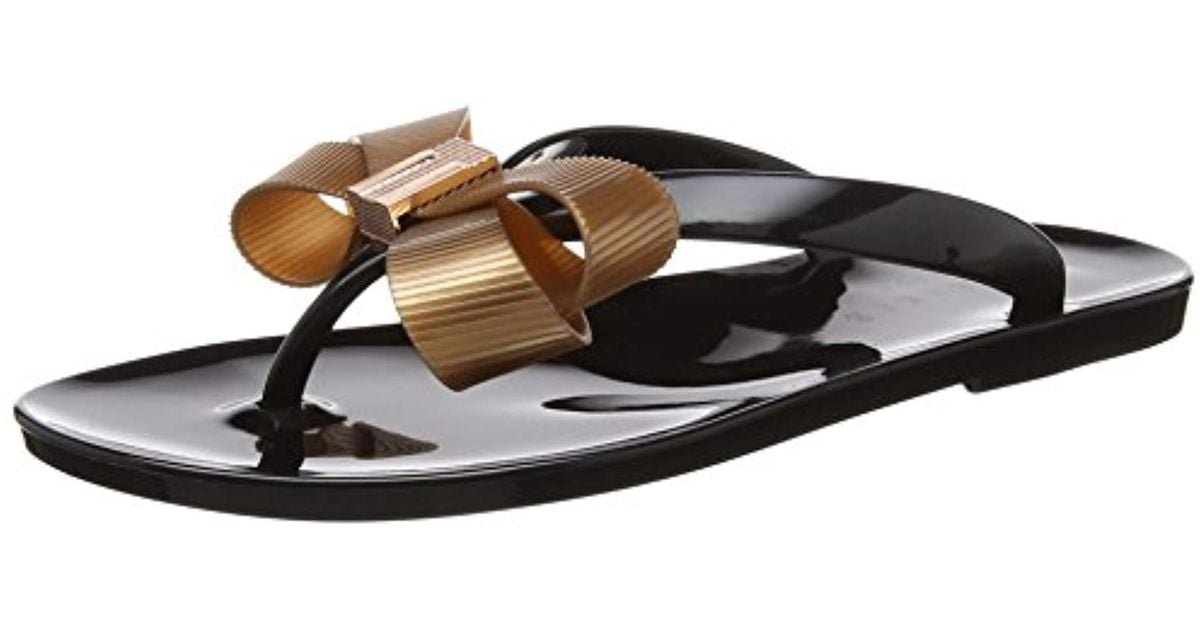 Ted Baker Bow Detail Jelly Flip Flops in Black Lyst UK