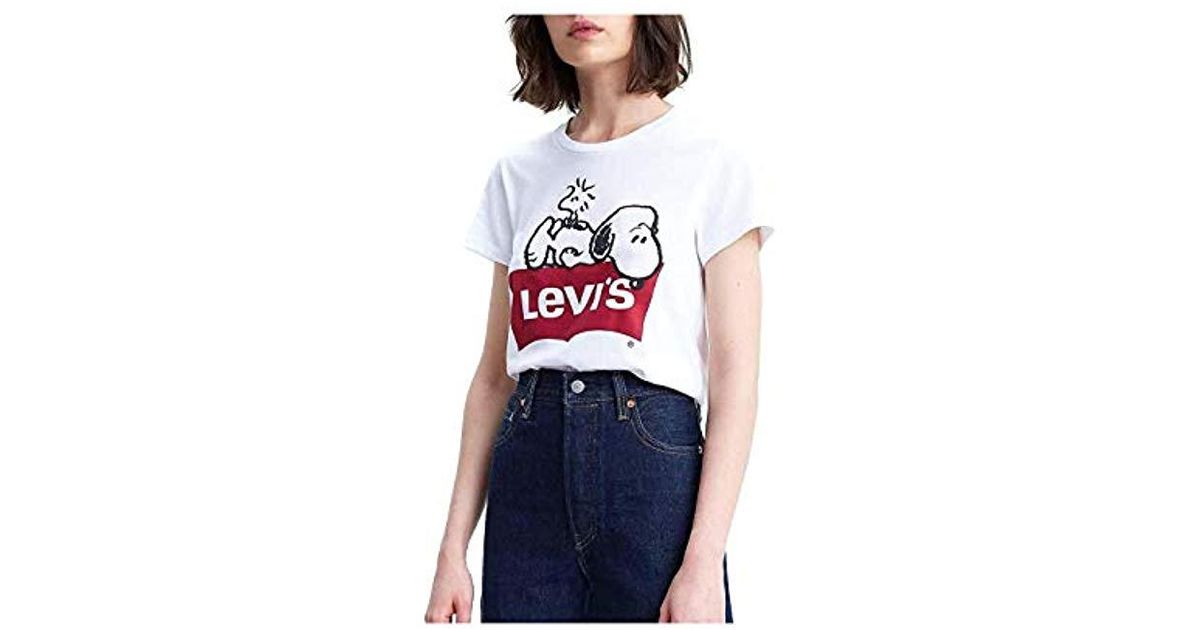 Levi's T-Shirt »the perfect Tee Snoopy« Mit Batwing Snoopy Frontprint in  Weiß | Lyst DE