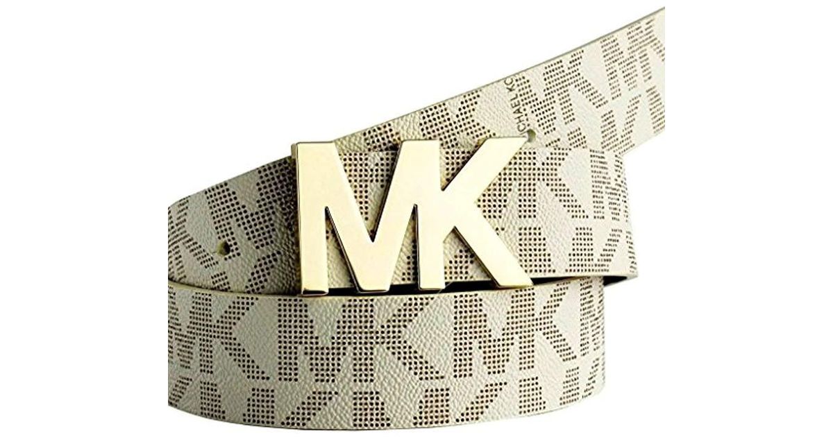 michael kors belt white and gold