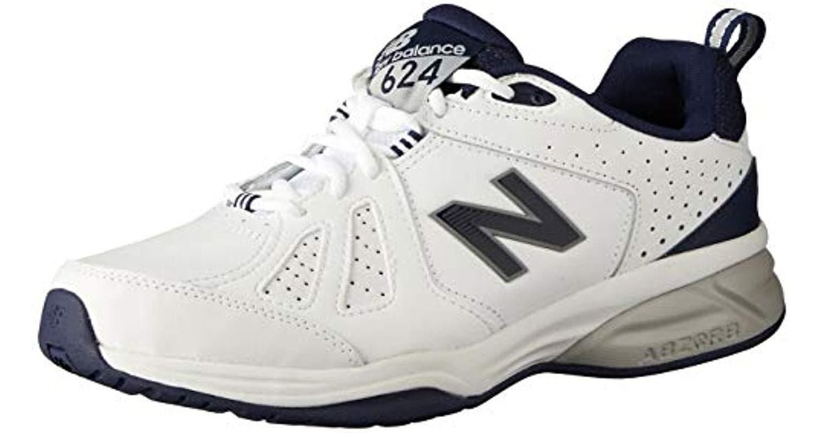 New Balance Leather 624v5 Training Shoe (6e Width) in White for Men | Lyst UK