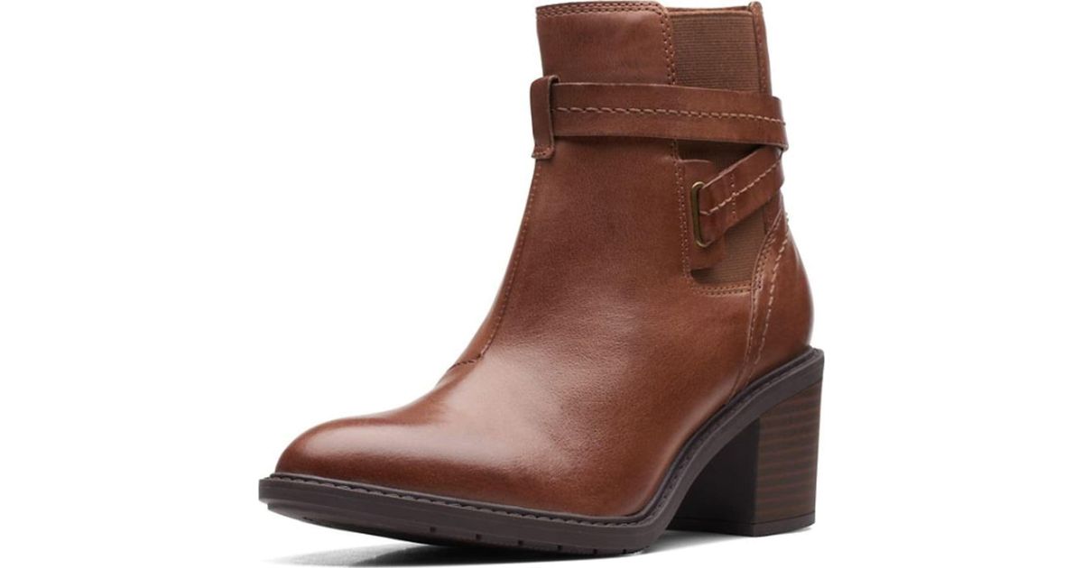 Clarks Scene Star Mid Calf Boot in Dark Tan Leather (Brown) Lyst UK