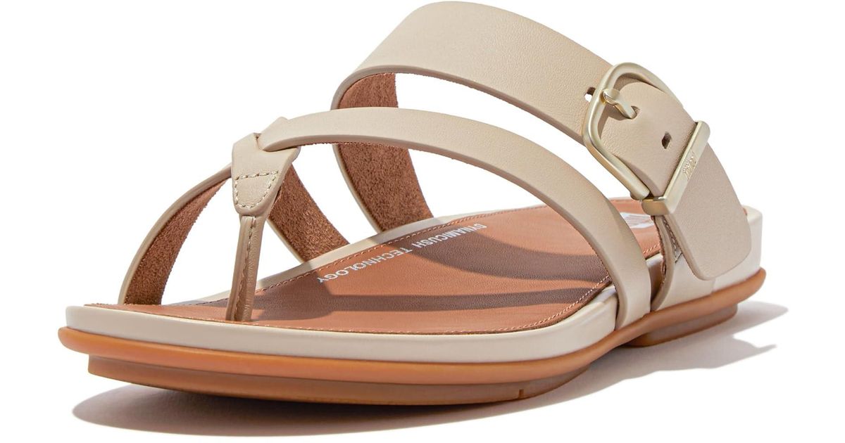 Fitflop S Gracie Buckle Toe Post Sandals in Brown