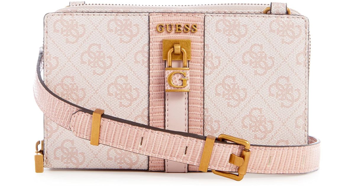 Ginevra Logo Crossbody Bag Blush Logo Guess en coloris Rose Lyst