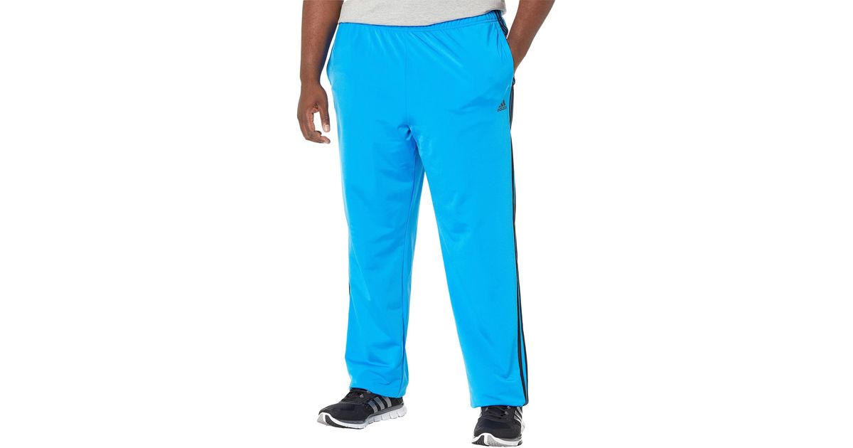 adidas Essentials Warmup Open Hem 3stripes Tracksuit Bottoms in Blue