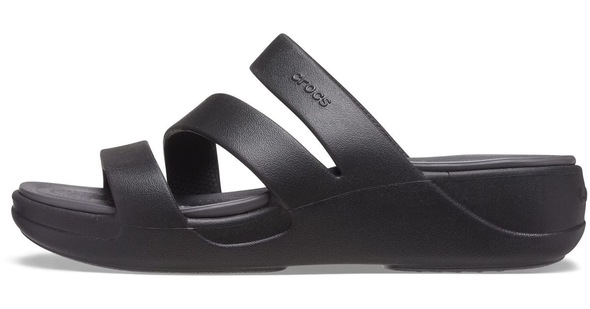 Crocs™ Boca Strappy Wedge W Sandal in Black | Lyst UK
