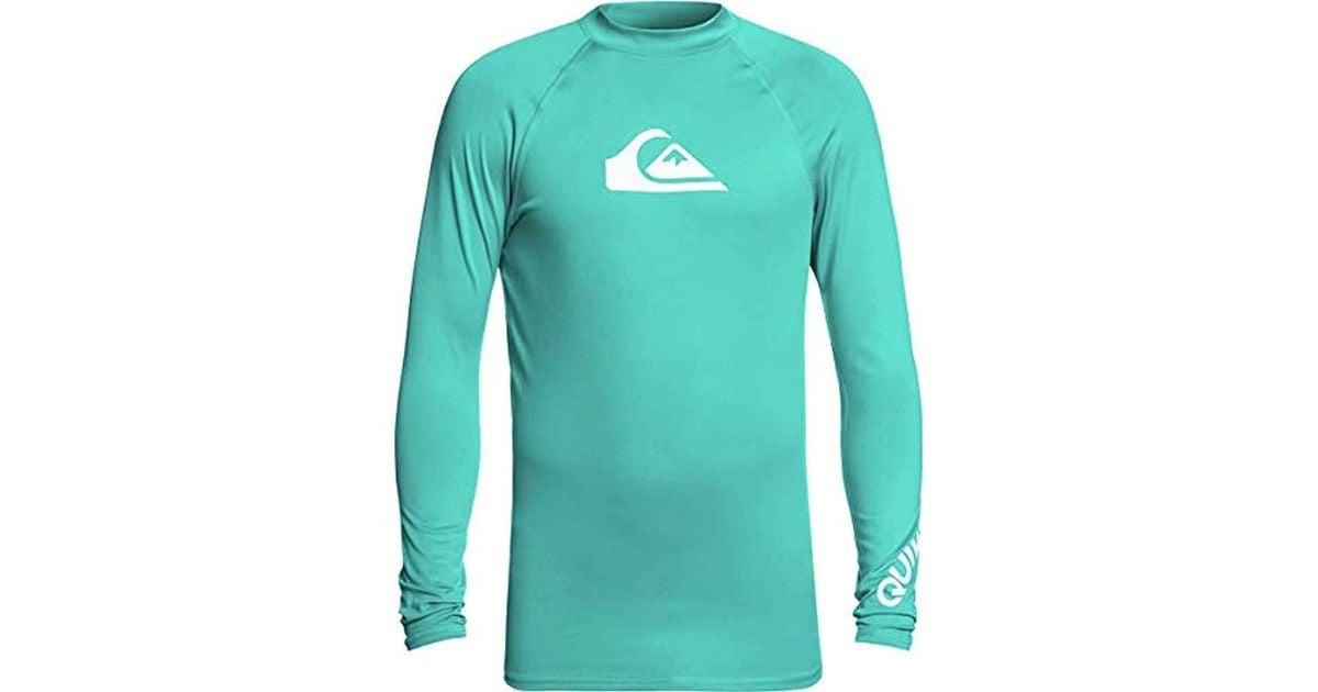 Quiksilver All Time Long Sleeve Rashguard Swim Shirt UPF 50+