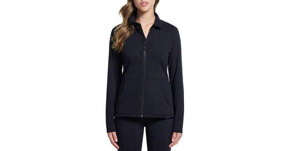 Download Lyst - Skechers Snuggle Fleece Full Zip Mock Neck Jacket in Black