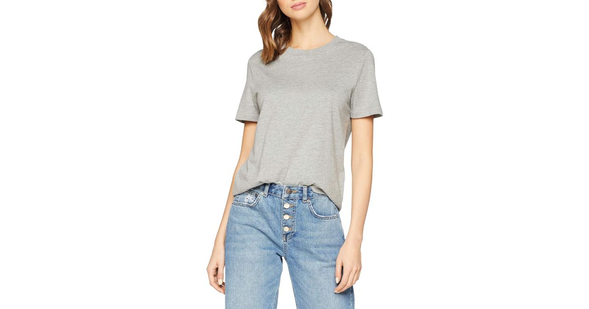 Vero Moda Cotton Vmclassic S/s T-shirt Exp Color in Grey (Light Grey  Melange) (Grey) - Lyst