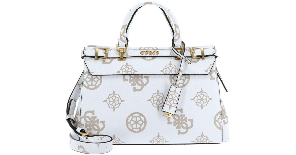 Guess Sestri Logo Luxury Satchel White Logo Lyst