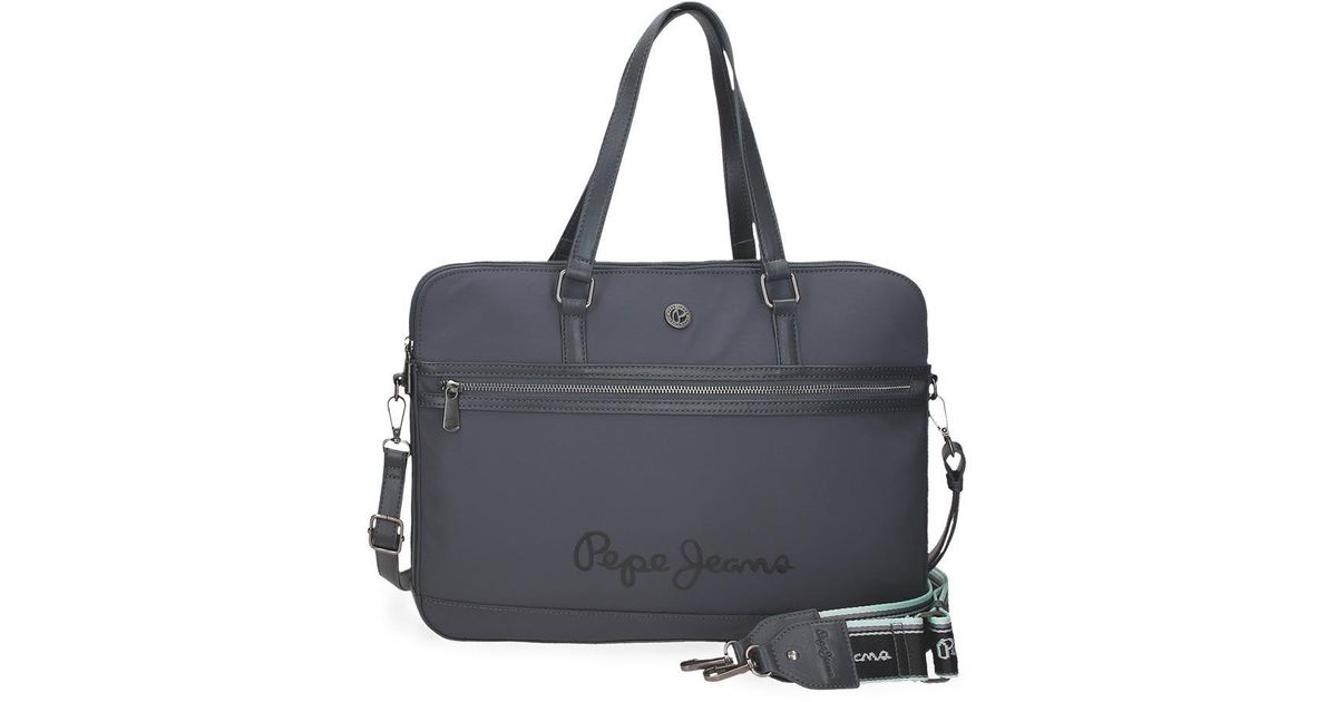 Pepe Jeans Corin Laptop Bag 15.6 Inch Grey 40x30x5cm Polyester And Pu