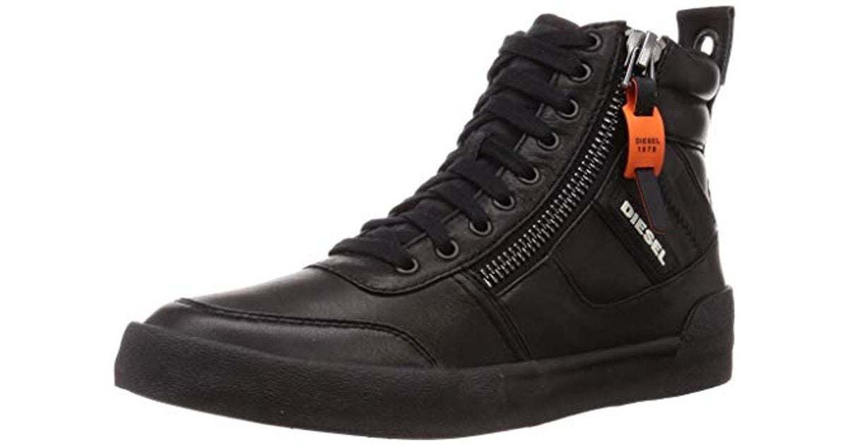 DIESEL Leather D-velows S-dvelows-sneaker Mid in Black for Men - Save 1 ...