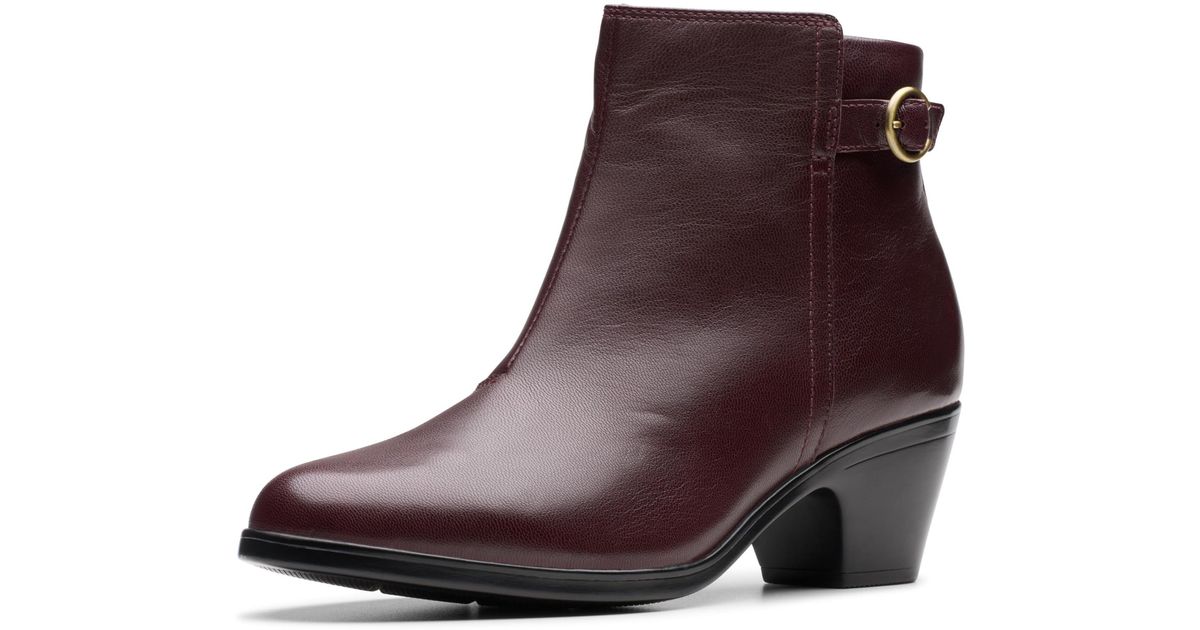 Clarks Donna Baia Emily 2, Pumps In Pelle Nera, Tacco Comodo, 39 EU Larga