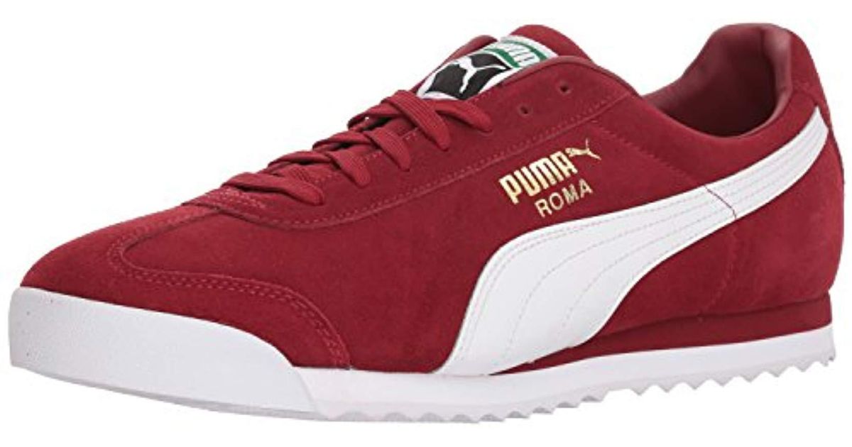 puma roma red suede