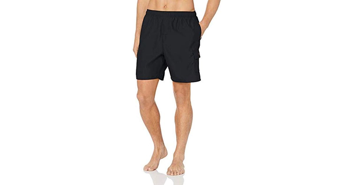 Quiksilver Suede Balance Volley 18 Swim Trunk Boardshorts in Black for