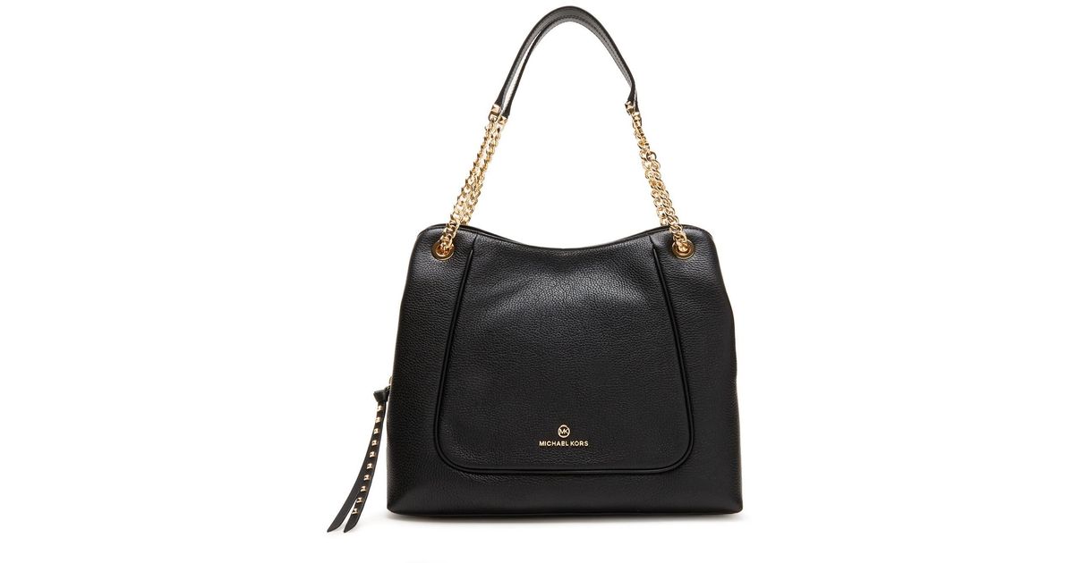 Lg chain shldr tote leather cheap