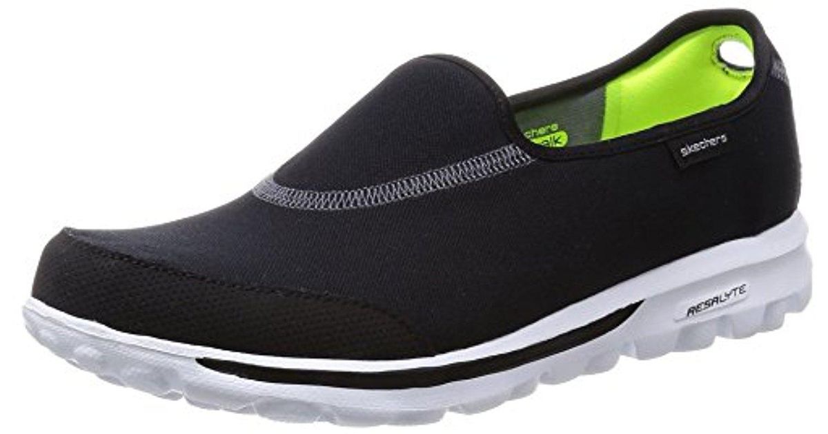 skechers black memory foam slip on