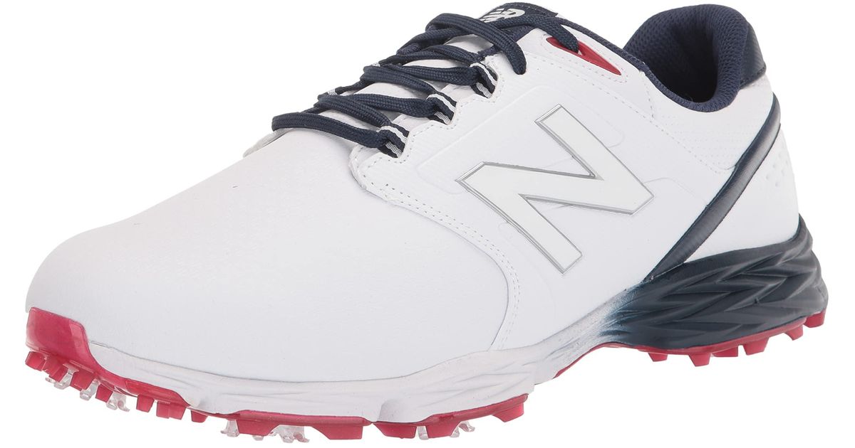 New Balance Leather Striker V3 Golf Shoe in White/Blue/Red (White) for