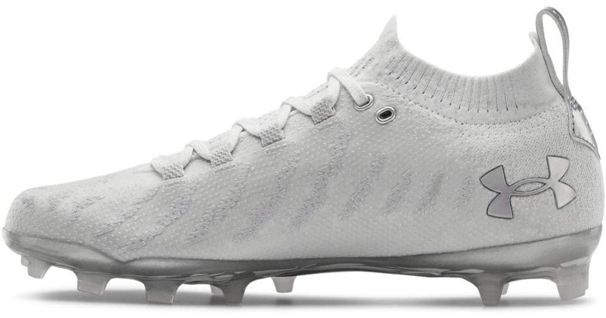 Under Armour Mens Spotlight Lux Mc Football Shoe in White for 