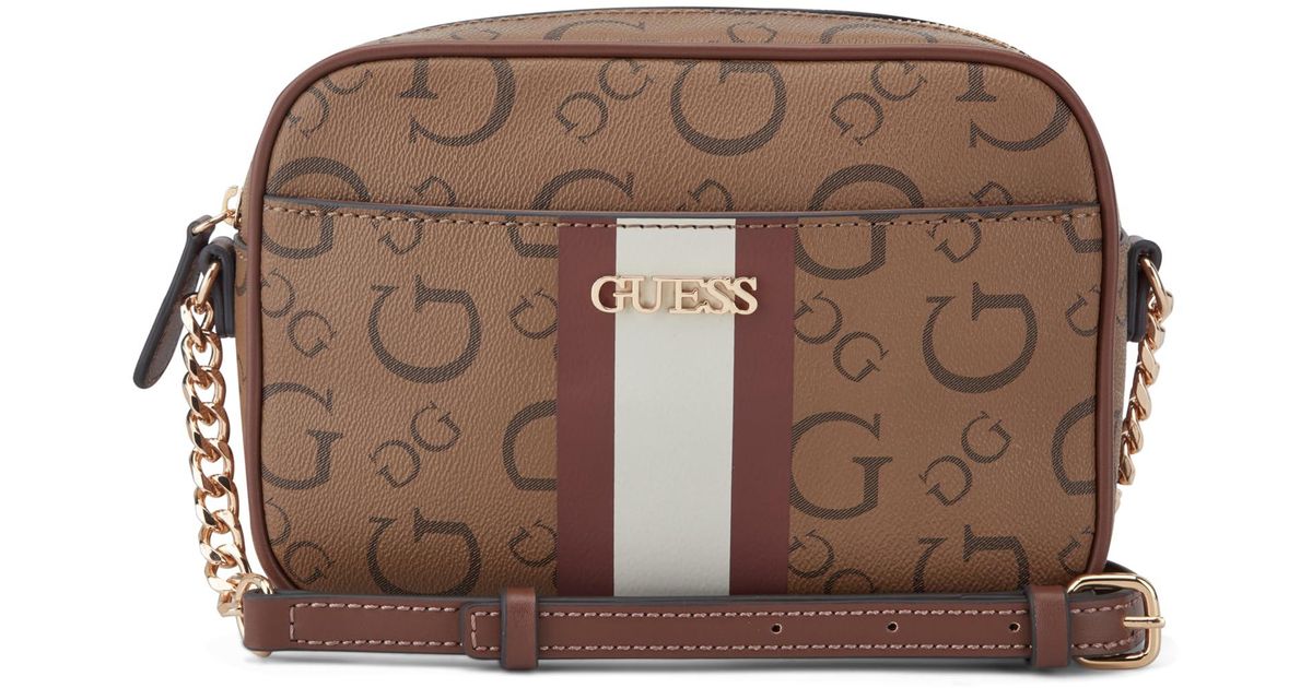 Guess Dea 4G Logo Cross Body Bag in Brown | UK