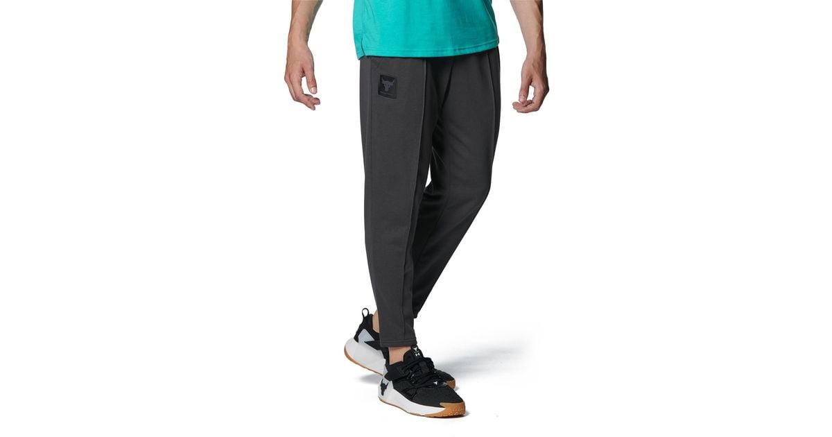 Under Armour S Project Rock Terry Gym Pants Q4 Joggers Jet Grey M in Black for Men Lyst UK