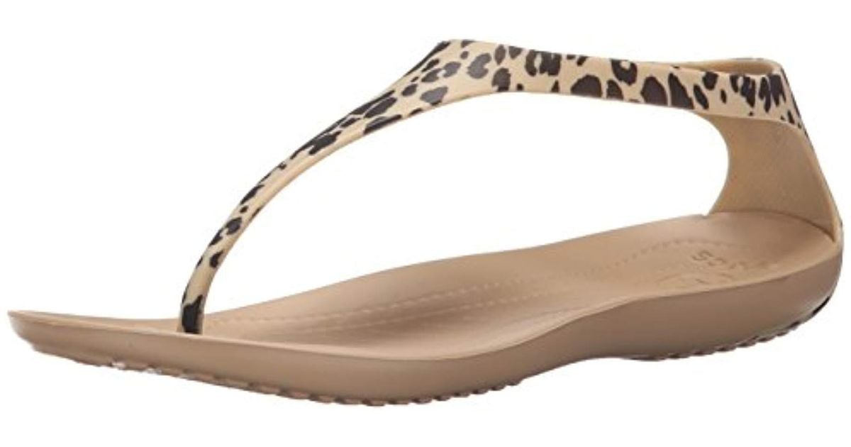 Crocs™ Sexi Leopard Print W Flip Flop in Metallic | Lyst