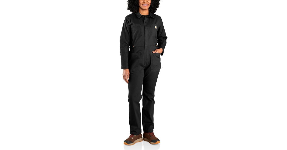 Carhartt Rugged Flex Relaxed Fit Canvas Coverall in Black Lyst