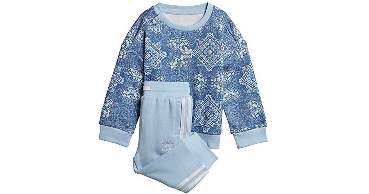 adidas Cotton Cc Crew Set Outfit Girl's Sky-blue Dv2324 for Men - Lyst