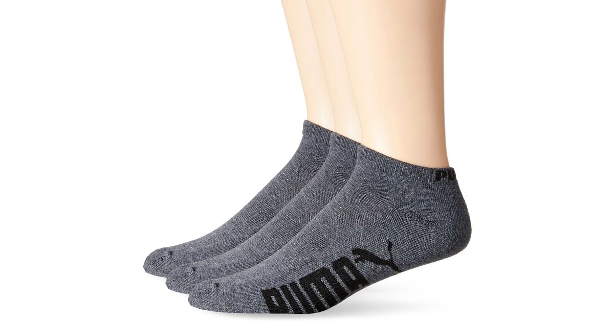 PUMA Synthetic Socks Low Cut Socks in Grey w/ Black (Gray) for Men Lyst