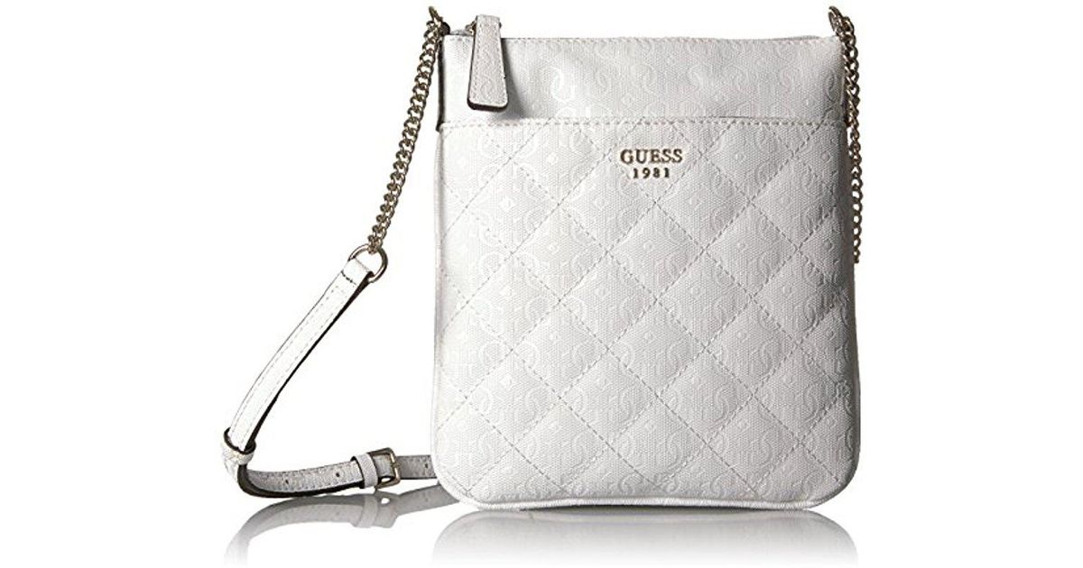 guess crossbody bag white