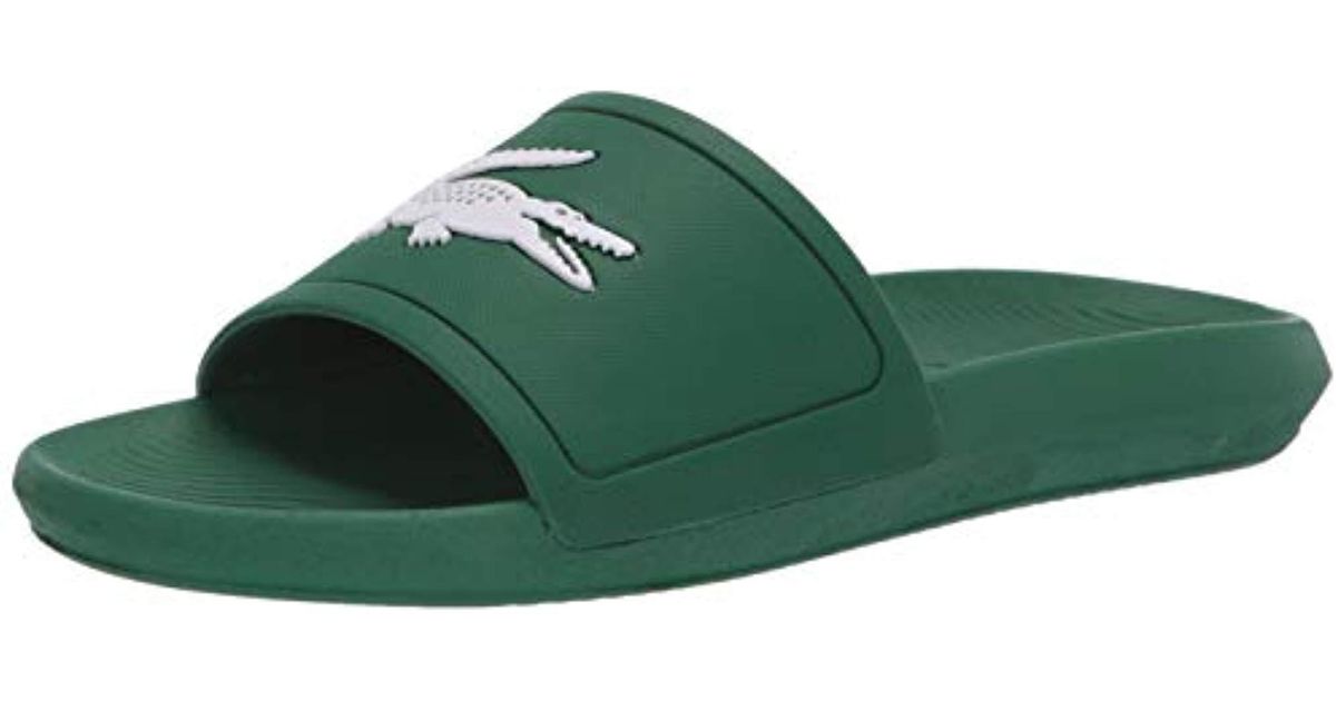 green lacoste flip flops