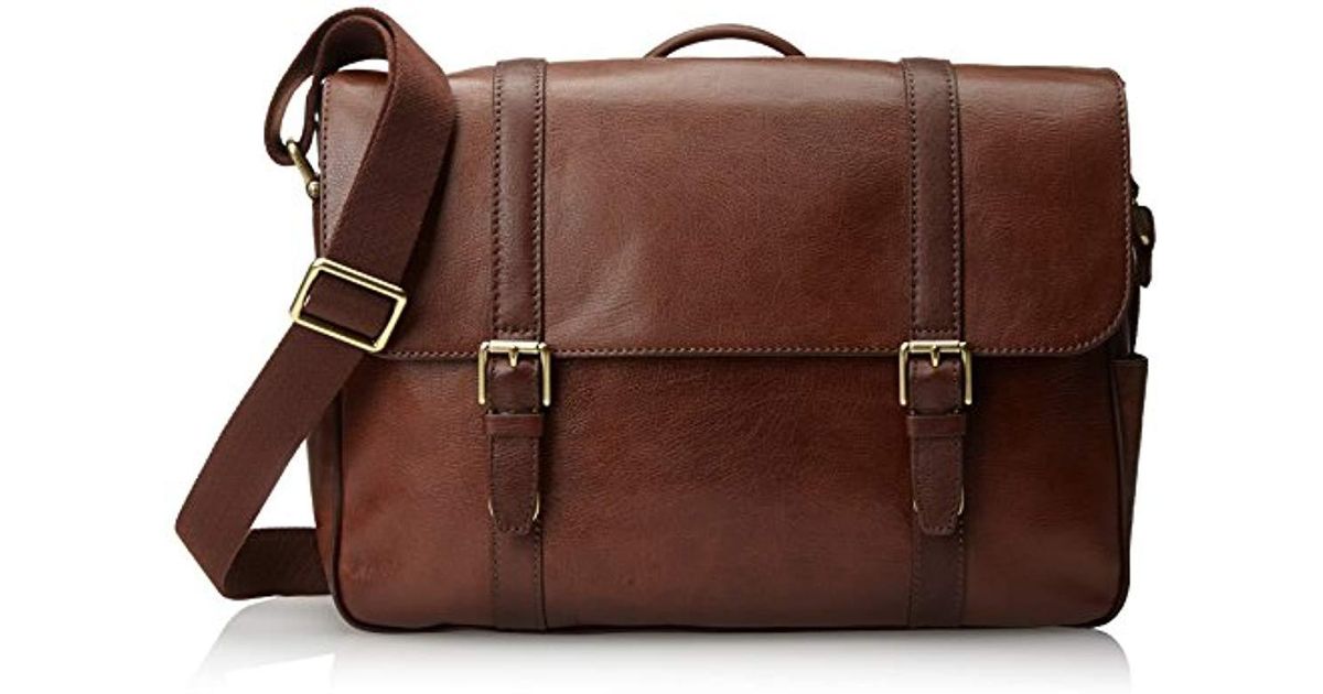 Lyst Fossil Estate Saffiano Leather East West Messenger Bag Lyst Fossil Estate Saffiano Leather East West Messenger Bag Cognac In Brown For Men