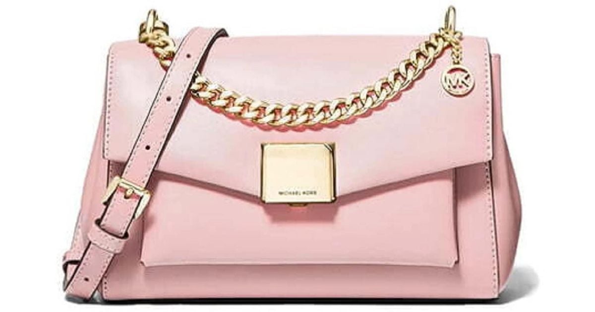 Michael Kors Lita Medium Leather Crossbody Bag in Pink Lyst