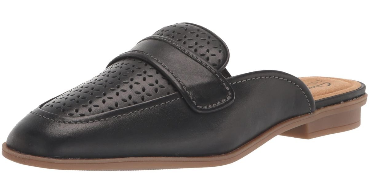 Clarks Lyrical Rose Mule in Black Lyst
