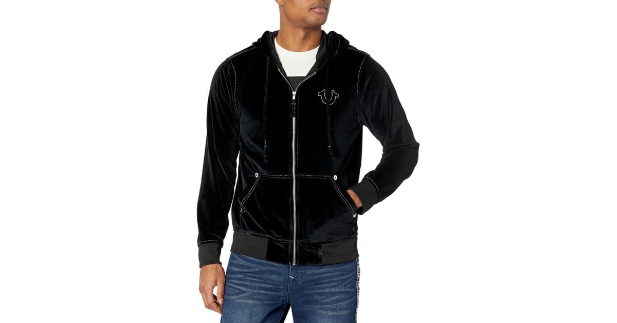 Mens velour clearance zip up hoodie