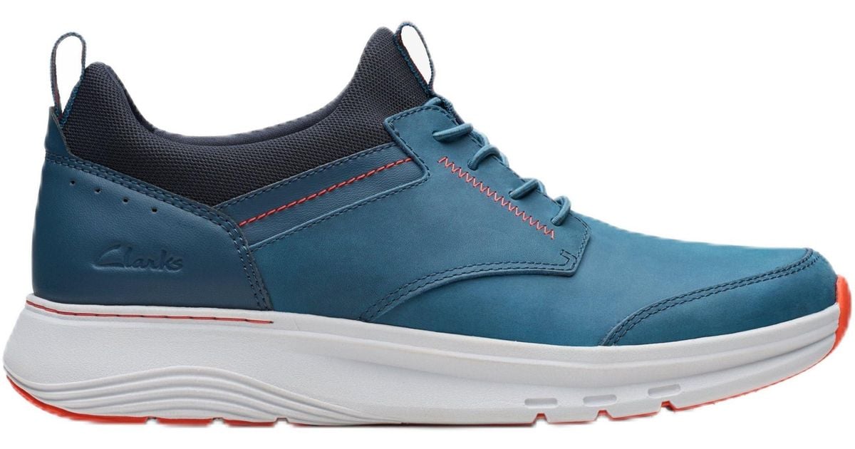 Clarks Motion Trek Ez Nubuck Shoes In Teal Combination Size 9 in Blue Lyst UK