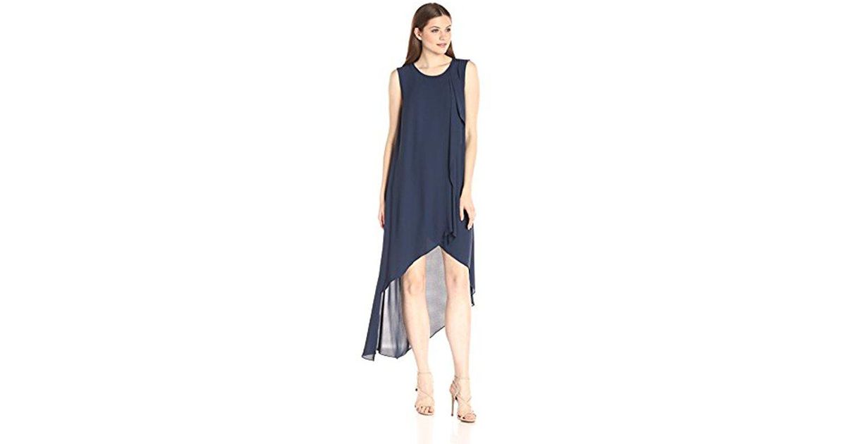 Lyst Bcbgmaxazria Bcbgmax Azria Hailey Asymmetrical Hem Dress In Blue