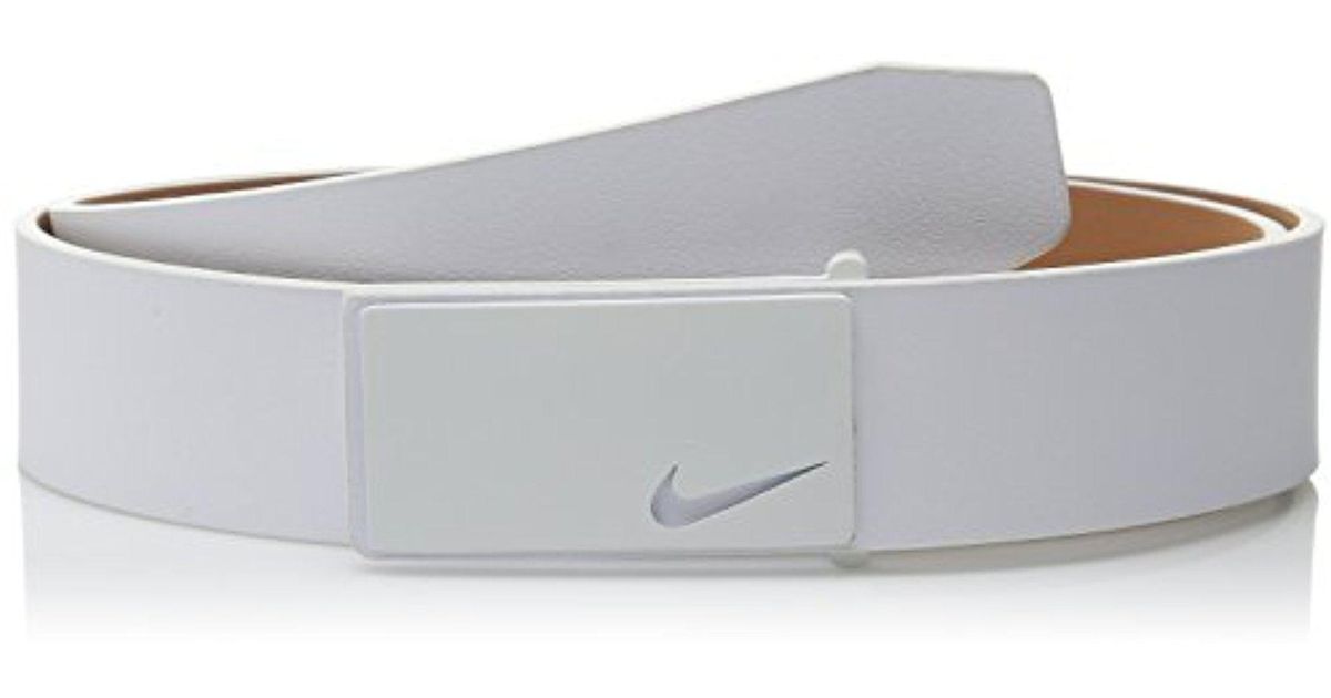 Nike Leather Sleek Modern Plaque Belt in White for Men - Lyst