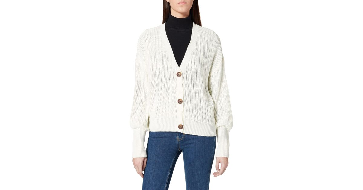 Vero UK in V-neck Ls Sweater Noos Lyst | Cardigan Vmlea White Moda Cuff