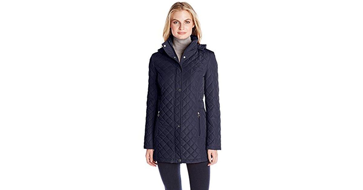 calvin klein women's classic quilted jacket with side tabs