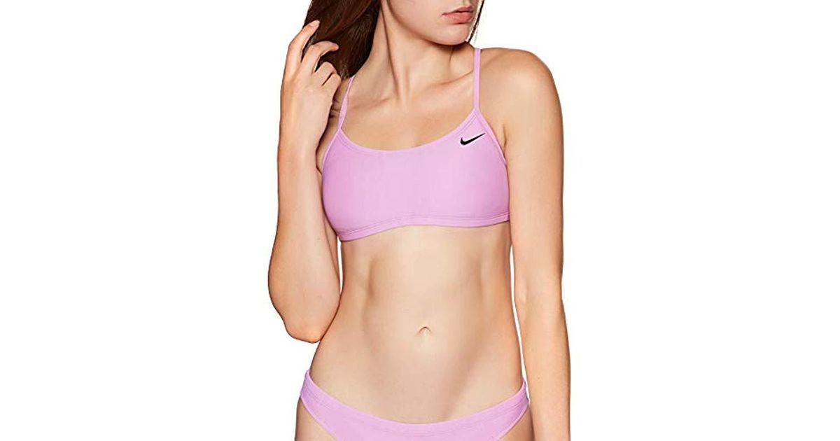 nike solid racerback bikini top