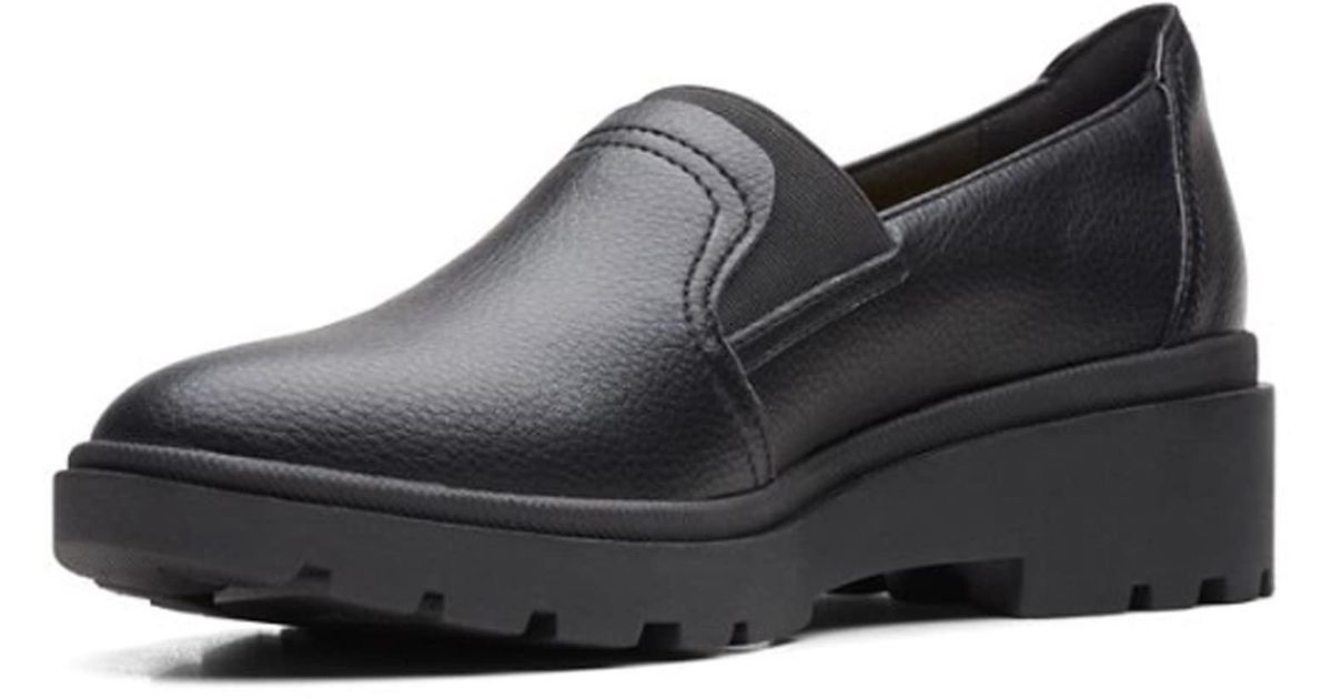 Clarks Leather Calla Rae Loafer Flat in Black Leather (Black) Lyst