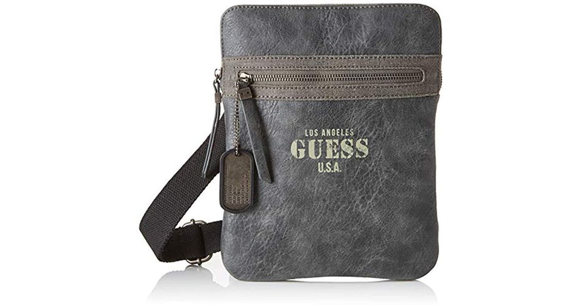 Guess Gray Aviator Flat Crossbody Messenger Bag For Men