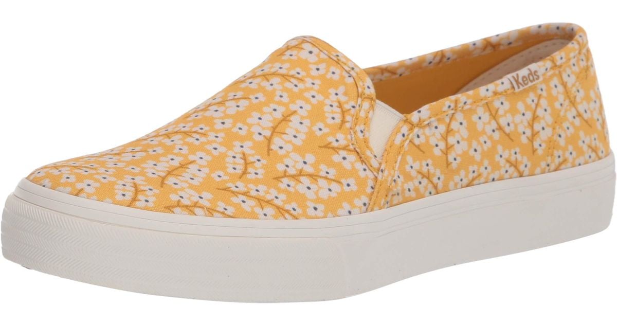 Keds Cotton Womens Double Decker Floral Slip On Sneaker in Yellow ...