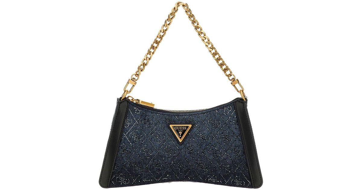 Guess Dili Top Zip Shoulder Bag Black Logo in Blue Lyst UK