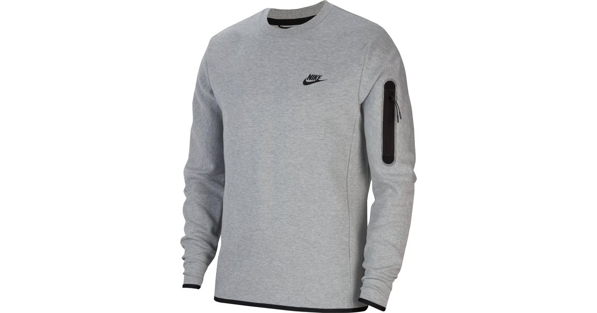 Nike M Nsw Tch Flc Crw Sweatshirt in Grey for Men | Lyst UK
